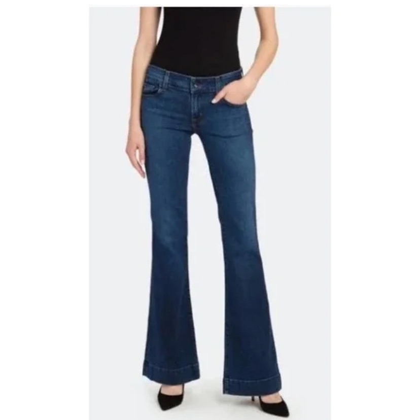 J Brand The Doll High Rise Flare Stretch Denim Jeans